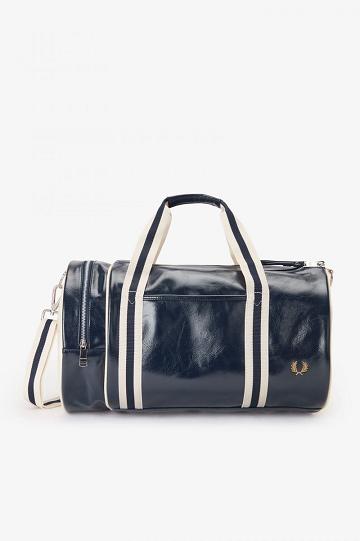 Navy Fred Perry Laurel Wreath Barrel Women's Bags | PH 1823MQZA